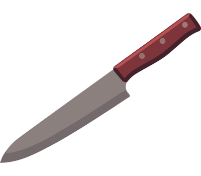 Knife with wooden handle icon png