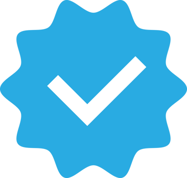 Verified badge blue color for social media account png