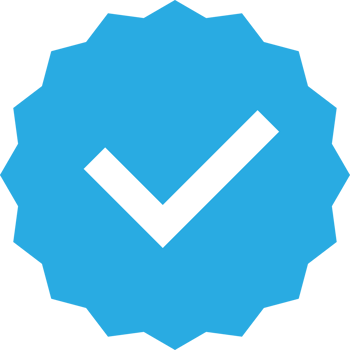 Verified badge blue color for social media account png