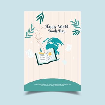 World Book Day Flyer Template vector