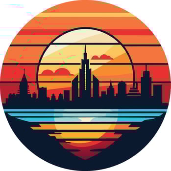 city skyline logo , icon, element, and template vector