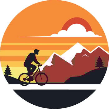 person riding a bike logo , icon, element, and template vector