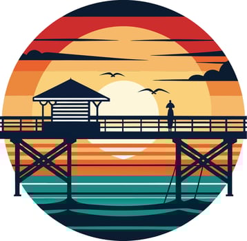 house on the beach logo , icon, element, and template vector