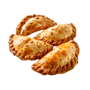 Three empanadas are shown on a without background png
