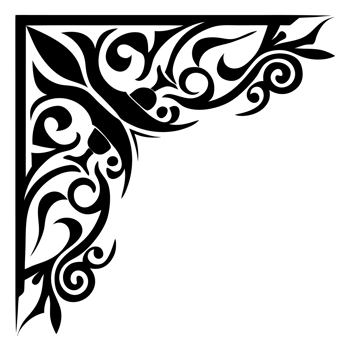 black modern graphic corner geometric cutouts png