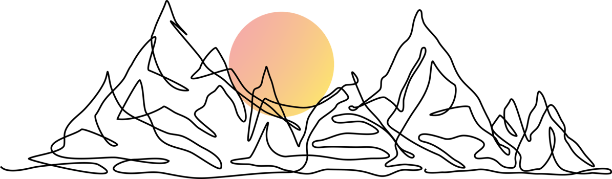 Single continuous line art illustration of mountain png