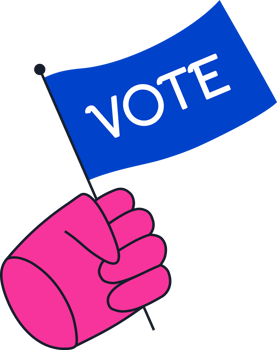 Vote sticker modern colorful style png