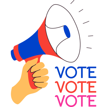 Vote sticker modern colorful style png