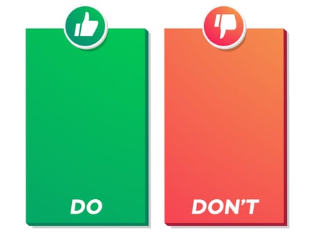 Do and Dont infographic templates frame vector