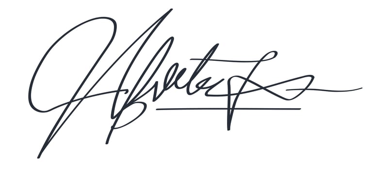 Signature template black color for document vector