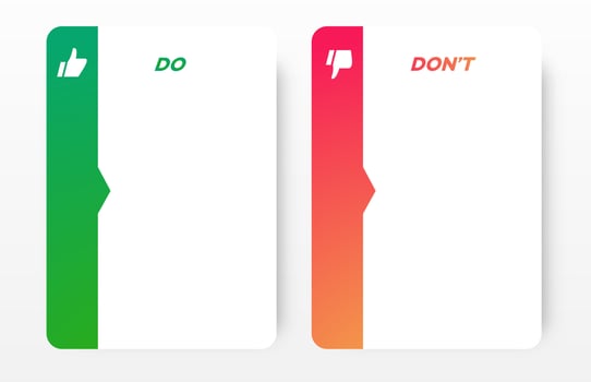 Do and dont infigraphic card template vector