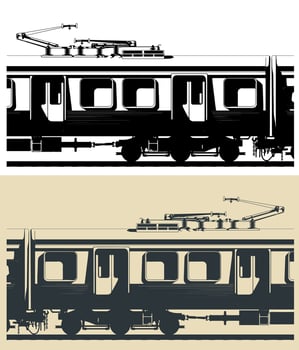 City train close up vector