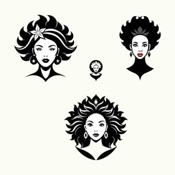 Hairstyle Silhouette Collection vector