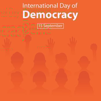 illustration graphic of silhouettes of people gathered, perfect for international day, international day of democracy, celebrate, greeting card, etc. vector