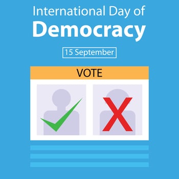 illustration graphic of voting paper, showing silhouettes of prospective candidates, perfect for international day, international day of democracy, celebrate, greeting card, etc. vector