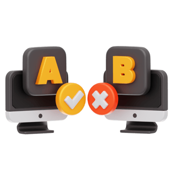 AB Testing 3D Illustration png