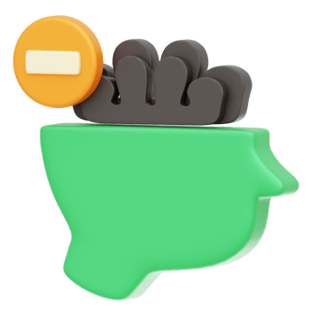 Negative thinking 3d illustration png