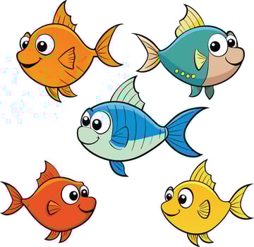 cartoon fish art vector
