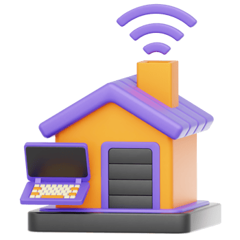 Work From Home 3d illustration png