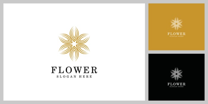 flower nature logo design template vector