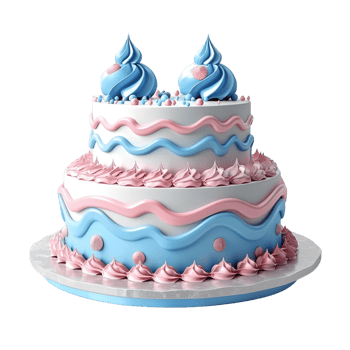 cute pink and blue cakes, birthday and celebration cakes png