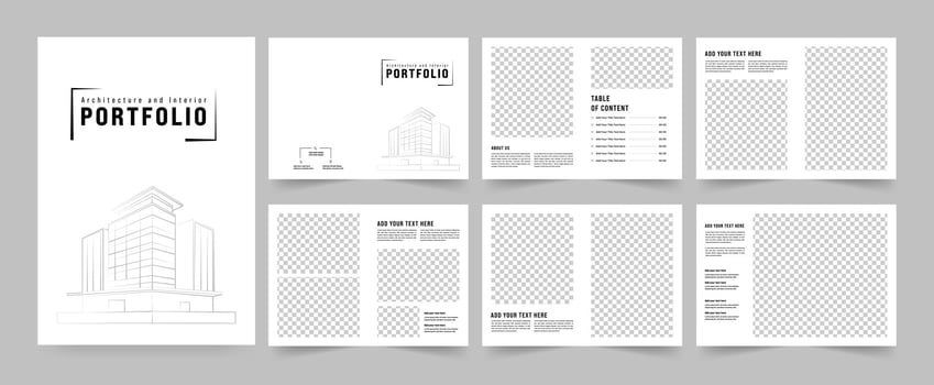 Architecture portfolio or interior portfolio template layout design vector