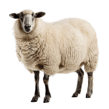 woolly sheep isolated on transparent background png