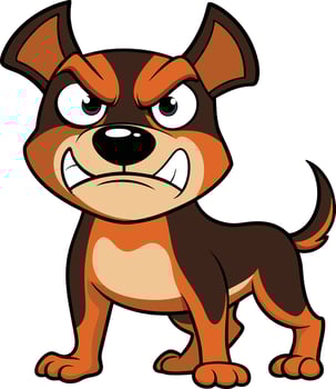 angry dog cartoon vector