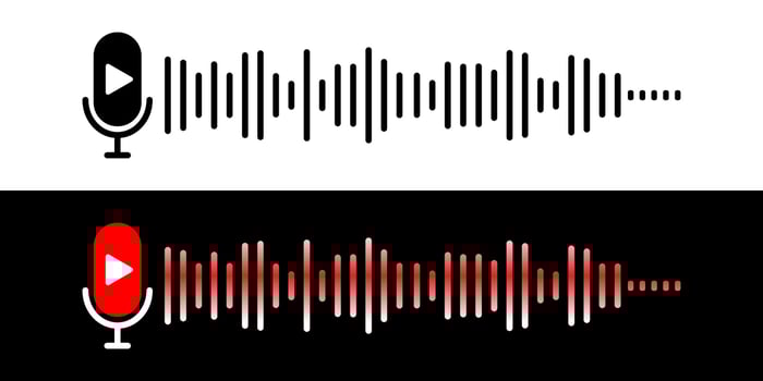 Podcast microphone sound wave. Podcast player. vector