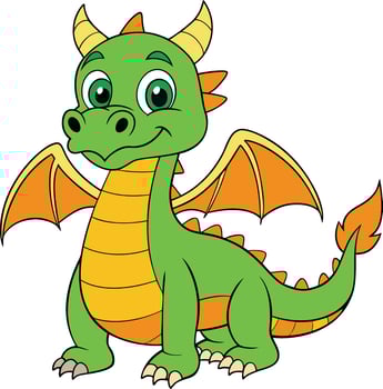 cute cartoon dragon illustration vector