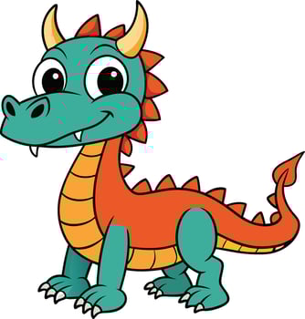 cute smile dinosaur vector