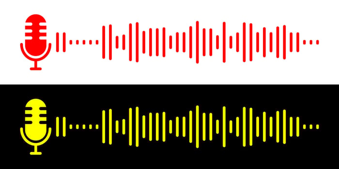 Audio equipment podcast microphone sound music player. vector