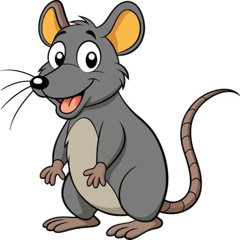 Cartoon happy mouse on white background vector