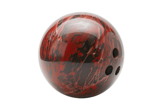 Red and Black Bowling Ball Isolated png