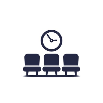 Waiting room icon on white vector