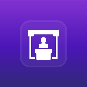 booth, exhibition stand icon, vector