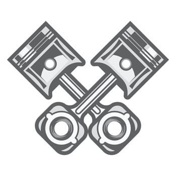 crossed engine pistons illustration vector