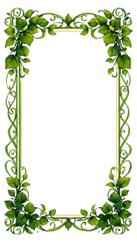 A green frame with ivy leaves png