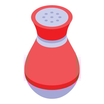 Red salt shaker standing on white background vector