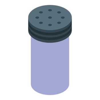 Blue spice jar with black lid isometric view vector