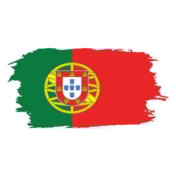 Brush painted national emblem of Portugal country on white background vector
