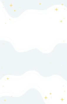 Abstract White Background With Wavy Lines and Sparkling Stars, Vertical Format Design vector