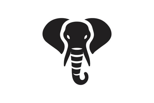 An elephant head icon on a white background vector