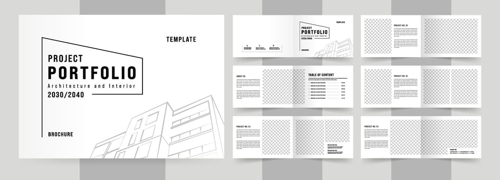 Landscape architecture Portfolio Template, a4 standard size print ready brochure template vector