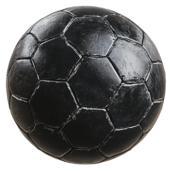 A black soccer ball resting on a surface, featuring a hexagonal pattern, suitable for recreational and competitive play png
