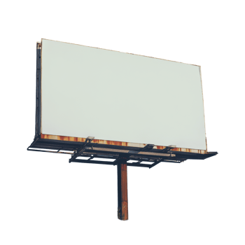Empty billboard standing against a clear sky in an urban area png