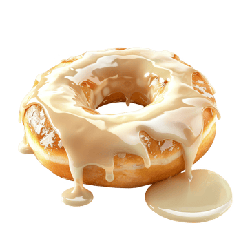 melted vanilla donut transparent background png