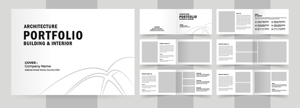 Landscape architecture profile brochure template and interior portfolio layout design vector