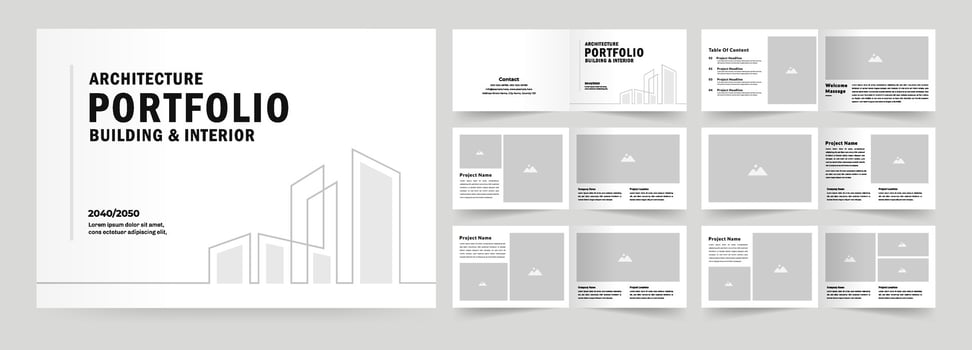 Landscape architecture Portfolio Brochure Template vector