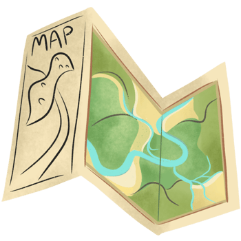 Folded map paper png